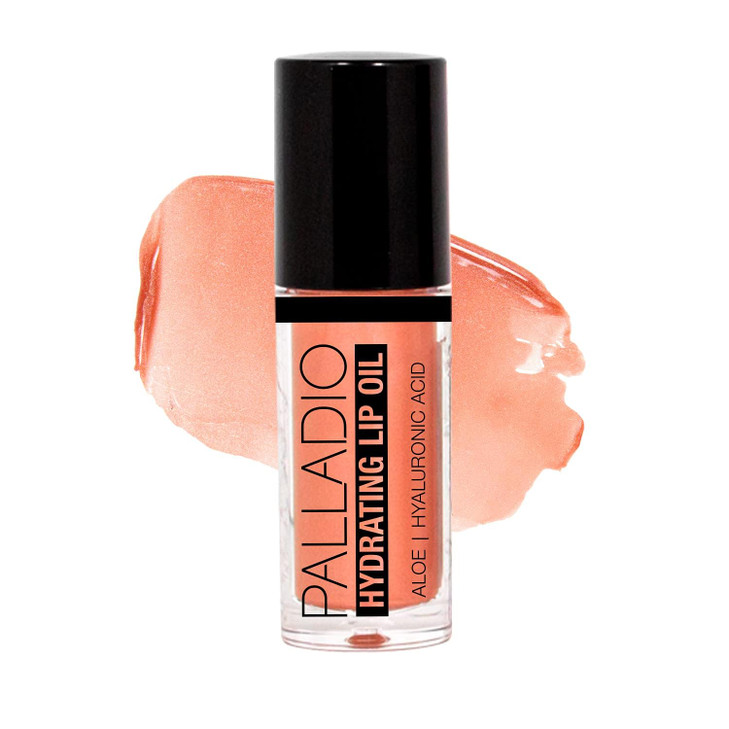 Palladio Hydrating Lip Oil Infused With Hyaluronic Acid Non Sticky Formula Subtle Shine With Tinted Sheer Color Liquid Lipstick Prevents