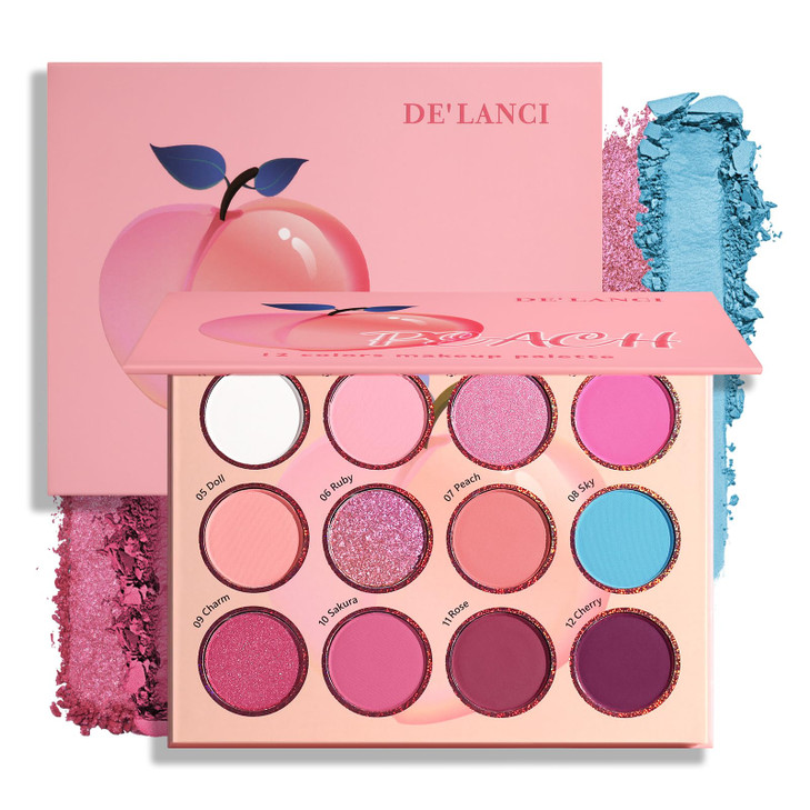 Pink Eyeshadow Palette High Pigment Peach Blue Pastel Kawaii Makeup Pallet