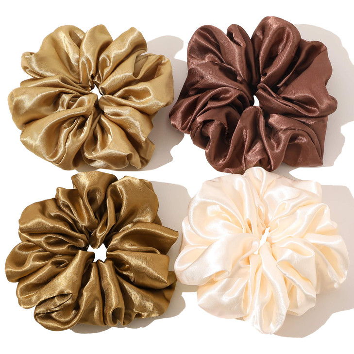 Scrunchies Hair Ties For Women Big Silk Satin Scrunchie Exra Large Jumbo Gaint Oversized Cute Scrunchy For Curl Thick Hair Ligas Para El
