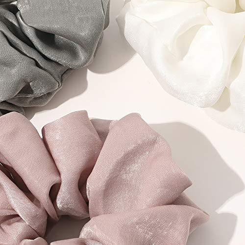 Scrunchies Hair Ties For Women Big Silk Satin Scrunchie Exra Large Jumbo Gaint Oversized Cute Scrunchy For Curl Thick Hair Ligas Para El