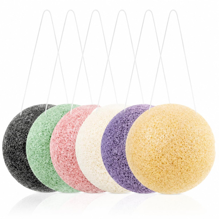 6 Pack Natural Konjac Facial Sponges Findtop 6 Colors Konjac Exfoliating Facial Sponge Set For Gentle Face Cleansing And Exfoliation