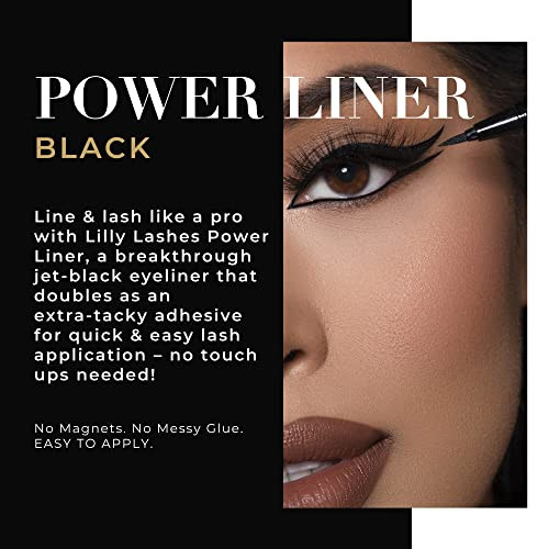 Lilly Lashes Power Liner Black 2 In 1 Lash Glue Eyeliner Eyeliner Adhesive For False Lashes Waterproof Smudgeproof Liquid Eyeliner All Day