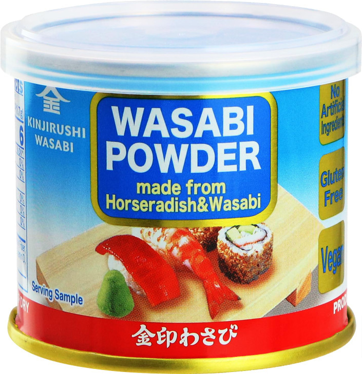 Kinjirushi Japanese Wasabi Powder Made With Horseradish Powder And Wasabi 0.88 Oz 25G Wasabia Japonica Gluten Free Vegan Spicy Shelf Stable