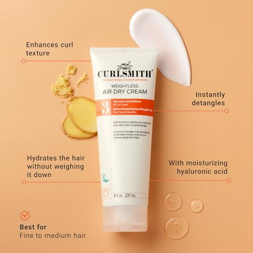 Curlsmith Weightless Air Dry Cream Leave In For Curly Hair 2 Oz