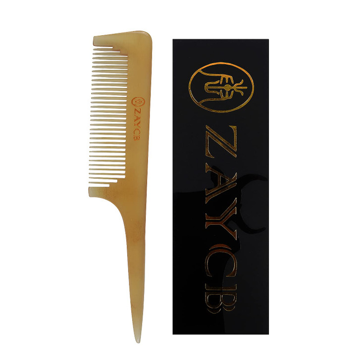 Zaycb Buffalo Horn Comb Anti Static Detangling Hair Styling Tool For All Hair Types Fine Tooth Comb For Men Women And Kids