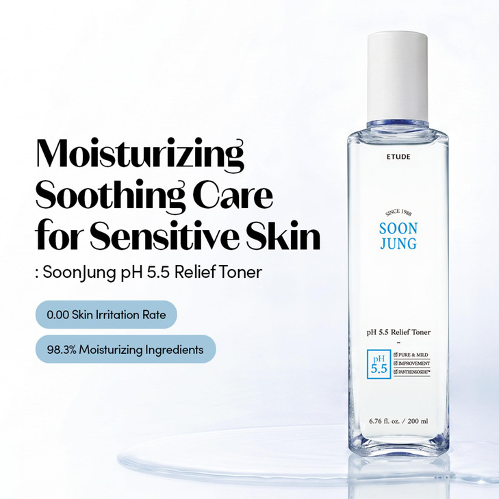 Etude Soonjung Ph 5.5 Relief Korean Toner For Sensitive Skin 6.76 Fl Oz