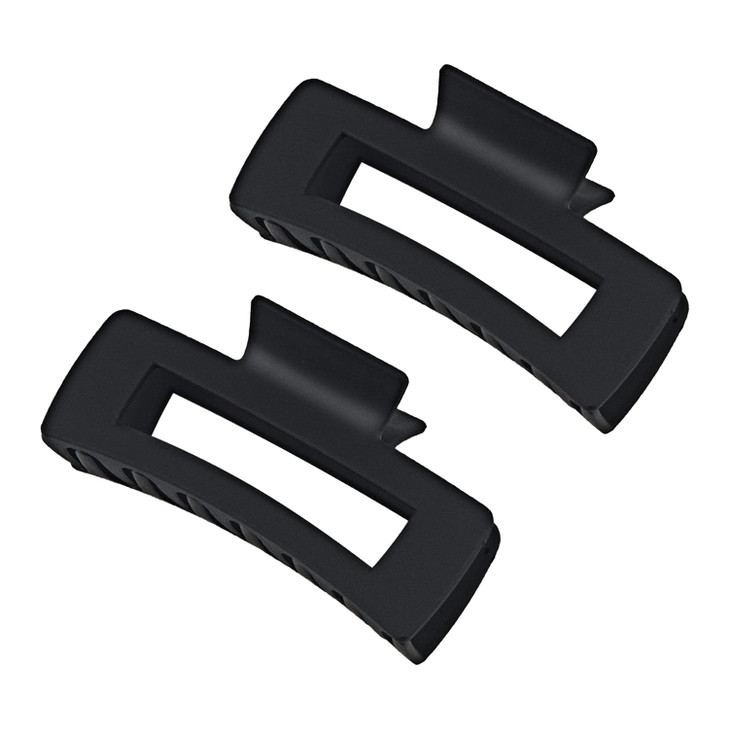 Black Hair Claw Clips For Women Girls Large 4.2 Matte Rectangle Nonslip Jaw Clips For Thick And Thin Hair 2 Packs