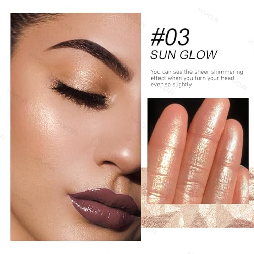 Kyda Face Highlighter Palette High Glossy Face Illuminator Palette Natural Glow Finish Pearl Shimmer Smooth Baked Powder Lasting Sparkling