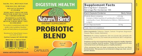 Nature's Blend Probiotic Blend 2 Million Cfu 100 Caps, White