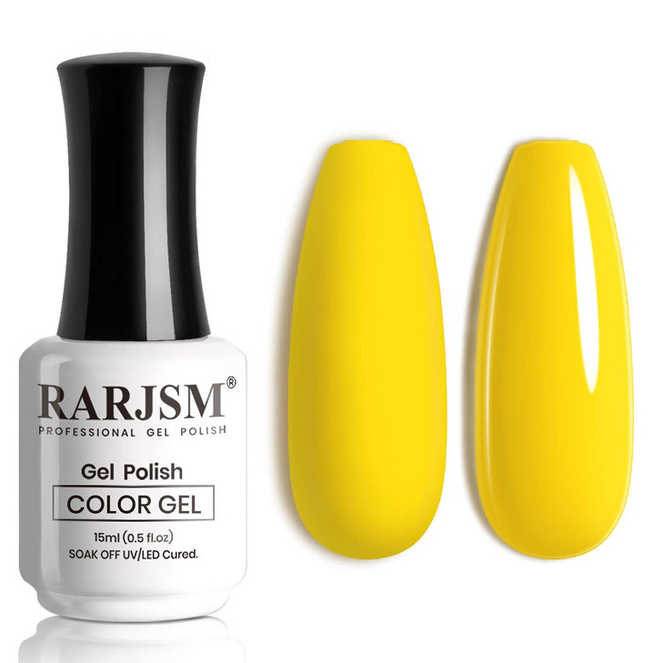 Rarjsm Gel Nail Polish 15Ml Lemon Yellow Nail Polish Summer Colors Nailgel Soak Off Uv Led Gel Nail Art Manicure Salon Diy At Home