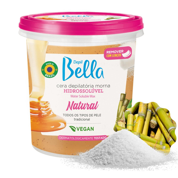 Depil Bella Brazilian Sugar Wax Hair Removal Wax For Personal And Professional Use Organic Natural Vegan Washable All Skin Types 2.87Lbs