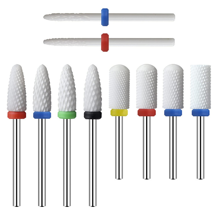 Ceramic Nail Drill Bits 10Pcs 3 Per 32 Drill Bits Set For Acrylic Gel Nails Professional Cuticle Remover Crystal Nail Extension Nail Removal