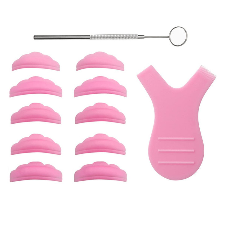 Sukpsy Eyelash Grafting Extension Makeup Set Y Shape Eyelash Brush Eyelash Perm Silicone Pad Eyelash Lash Lift Brush Multifunction Checking