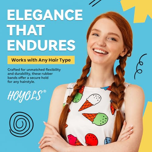 Hoyols Clear Elastic Hair Ties Small Rubber Bands