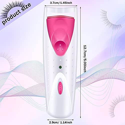 2 Pieces Heated Eyelash Curler Electric Eyelash Curlers Painless Safety Design With Double Silicone Curling Pad For Women Long Lasting