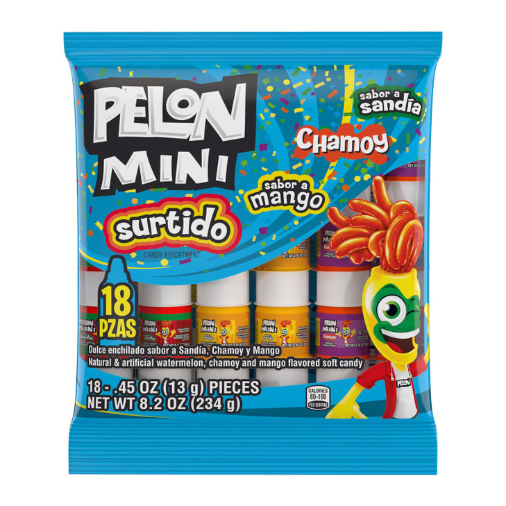 Pelon Pelo Rico Mini Assorted Watermelon Mango And Chamoy Candy 0.45 Oz 18 Count Pack Of 1