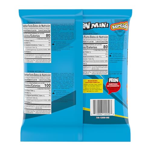 Pelon Pelo Rico Mini Assorted Watermelon Mango And Chamoy Candy 0.45 Oz 18 Count Pack Of 1