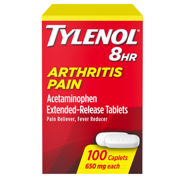Tylenol 8HR Arthritis Pain Relief Caplets, 650 mg Acetaminophen for Minor Arthritis & Joint Pain, Fever Reducer, Extended Release, Gentle on Stomach,
