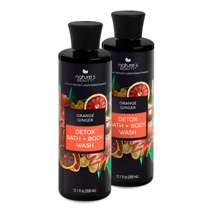 Nature S Beauty Orange Ginger Detox Body Wash Multi Pack Gentle Bath Plus Body Cleanser Improve Skin Tone Plus Texture Made W Vitamin C
