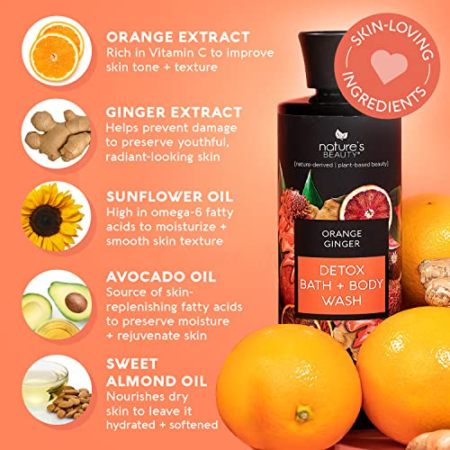 Nature S Beauty Orange Ginger Detox Body Wash Multi Pack Gentle Bath Plus Body Cleanser Improve Skin Tone Plus Texture Made W Vitamin C