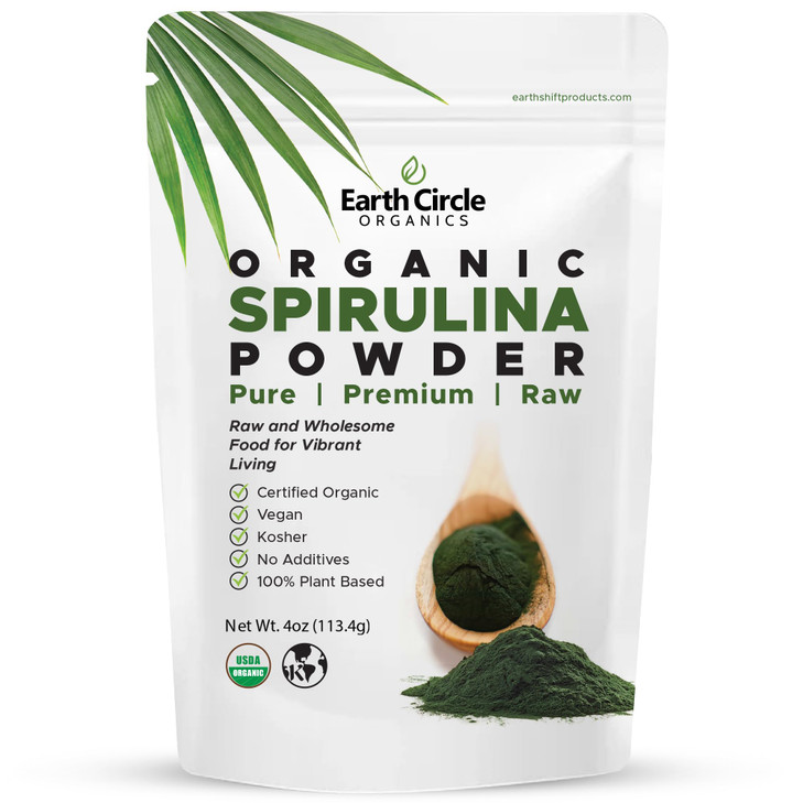 Spirulina Powder, Kosher, Raw and Non-Irradiated | Pure Vegan Protein | Premium Superfood, High in Amino Acids and Antioxidants - 4 Ounce