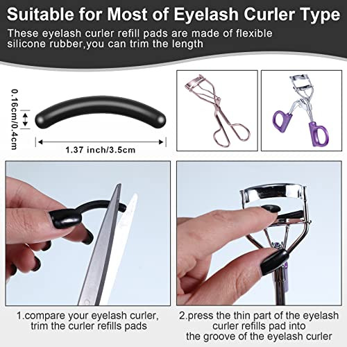 Mudder 80 Pieces Eyelash Curler Refills Eyelash Curler Pads Black