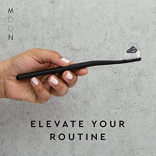 Moon Extra Soft Bristle Toothbrush For Adults 2 Pack Black