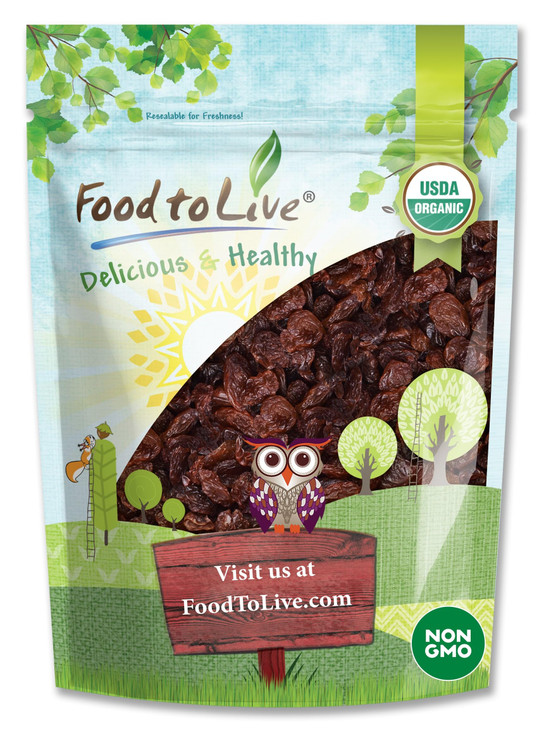 Food To Live Organic Sultana Raisins 12 Ounces Non Gmo Unsweetened Unsulfured Lightly Coated With Organic Sunflower Oil Vegan Paleo Friendly