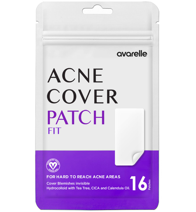 Avarelle Fit Flexible Hydrocolloid Acne Pimple Patches For Face 16 Count