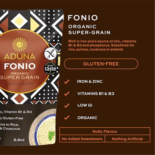 Aduna Organic Fonio Supergrain Ancient African Gluten Free Grain 1Kg
