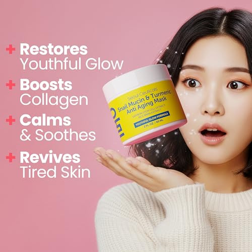Seoulceuticals Korean Face Mask Snail Mucin And Turmeric Anti Aging Mask 2Oz