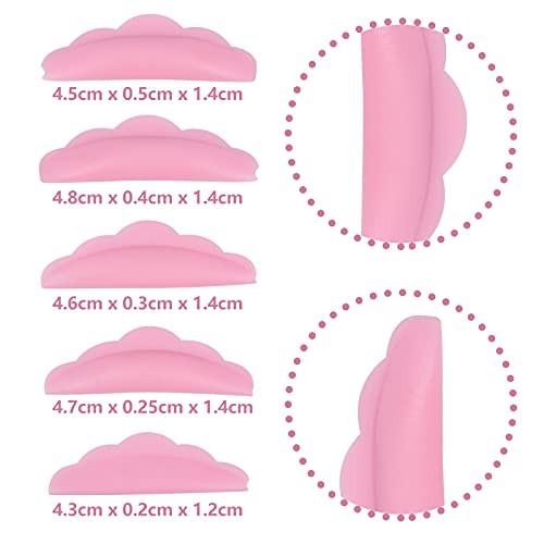 60 Pcs Silicone Eyelash Perming Curler Lash Lift Rods Set 5 Size Reusable Eyelash Lift Pads And Y Shape Eyelash Brush Lash Lift Pads Brush