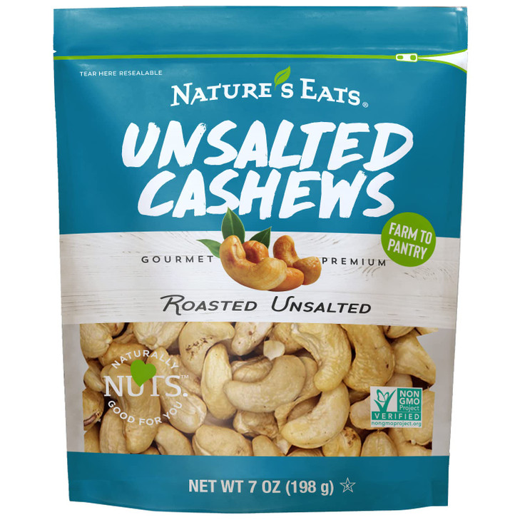 Nature S Eats Cashews Roasted No Salt 7 Oz