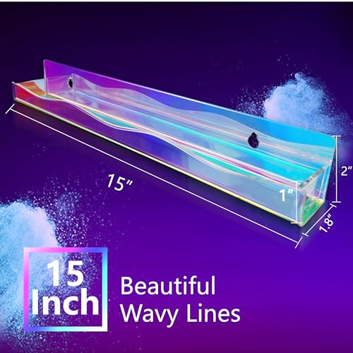 Ymvv 15 Nail Polish Rack Wall Mounted Shelf 6 Pack Clear Rainbow Iridescent Acrylic Organizer Nail Supplies For Nail Techs Great Display For