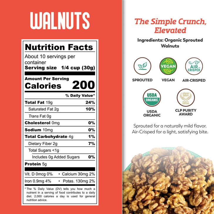Lark Ellen Farm Organic Sprouted Walnuts Unsalted 3 Pack 10 Oz Each