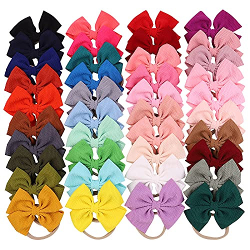 Jollybows 40Pcs Baby Girls Hair Bows Headband Bows For Baby Girls