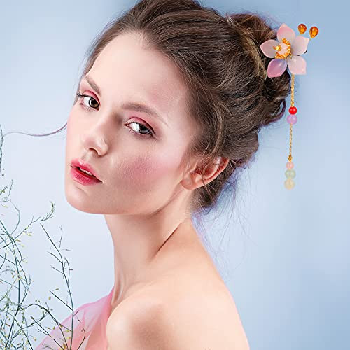 Waydress 6 Pcs Chinese Japanese Flower Hair Sticks Women Hair Chopsticks