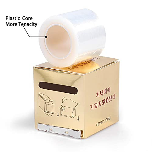 S.Q 4 Pcs Disposable Eyebrow Tattoo Plastic Wrap Preservative Film Make Up Supplies Wrap Cover Tape Roll 42Mm X 200M