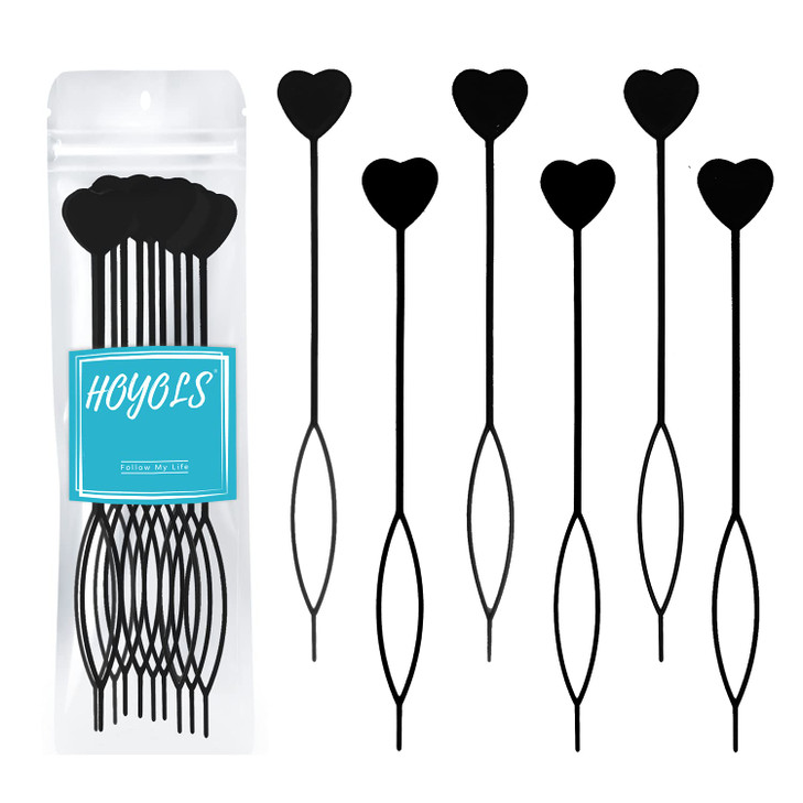 Hoyols 12Pcs Quick Topsy Tail Hair Beader For Braiding Beads On Braids Loop Threader And Braider For Kids Girls Ponytail Hair Styling Maker