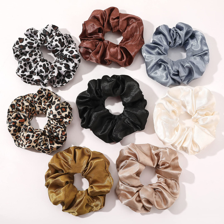Scrunchies Hair Ties Silk Satin Scrunchy Hair Elastics Bands Ponytail Holder Pack Of Neutral Scrubchy Hair Accessories Women Girls