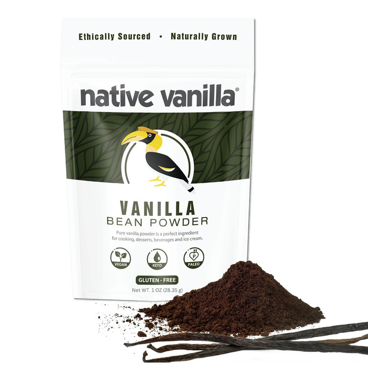 Pure Vanilla Bean Powder 1Oz No Fillers Unsweetened Native Vanilla
