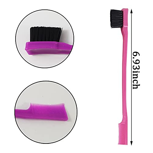Yoohua 24Pcs Hair Edge Brush Double Sided Edge Control Hair Comb Eyebrow Brush Smooth Comb Grooming 8Colors