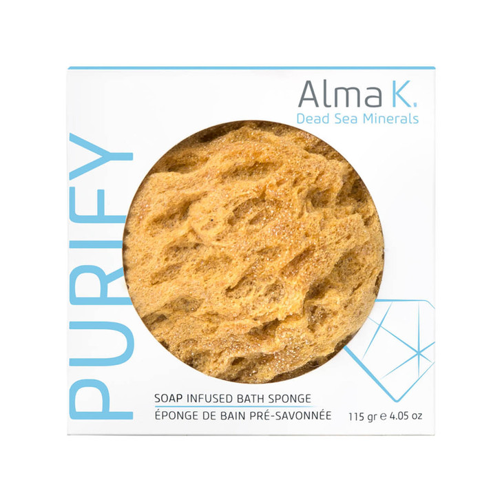 Alma K Soap Infused Bath Sponge Bath And Shower Loofah For Women Exfoliating Body Scrubber With Sweet Almond And Aloe Vera White Tea And