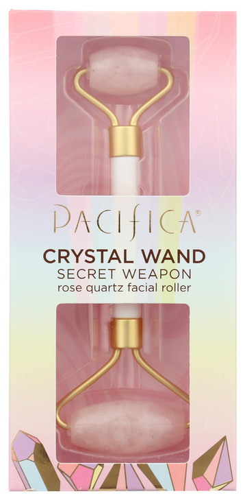 Pacifica Rose Quartz Facial Roller Massager Crystal Gua Sha Skincare Tool For Face Eyes And Neck Cooling Stone Face Massager For Wrinkles