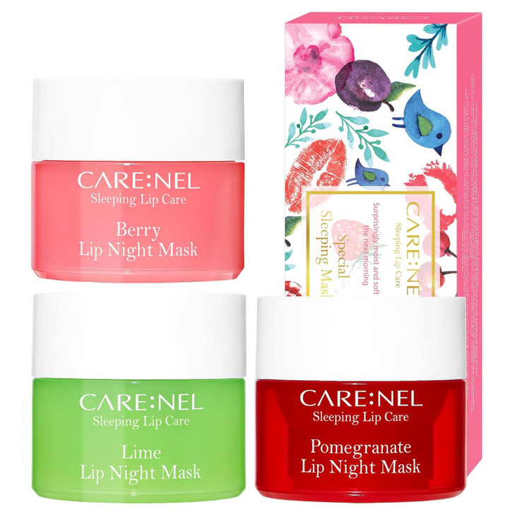 Lip Mask Overnight 5G 3Set Berry Plus Lime Plus Pomegranate Korean Beauty Intensive Treatments Balm Nourish Hydrate Scrubs Exfoliator