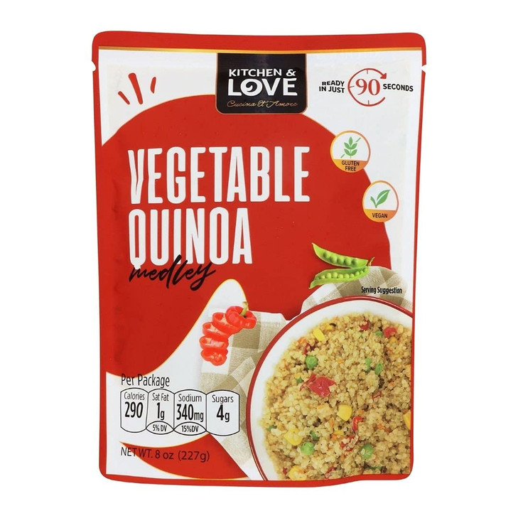 Kitchen And Love Vegetable Quinoa Medley Pre Cooked Microwave Ready Pouch Shelf Stable Non Gmo Gluten And Dairy Free Plant Based Kosher