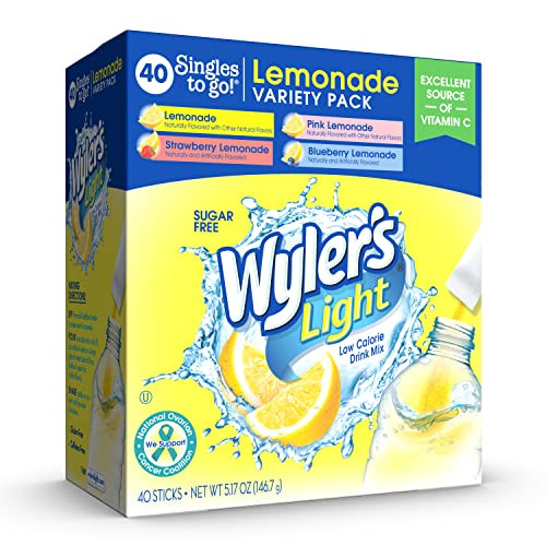 Wyler S Light Singles To Go Drink Mix Lemonade Variety Pack 40 Packets