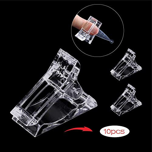 Drds 10Pcs Nail Tips Clip For Quick Building Polygel Nail Forms Nail Clips For Polygel Finger Nail Extension Uv Led Builder Clamps Manicure