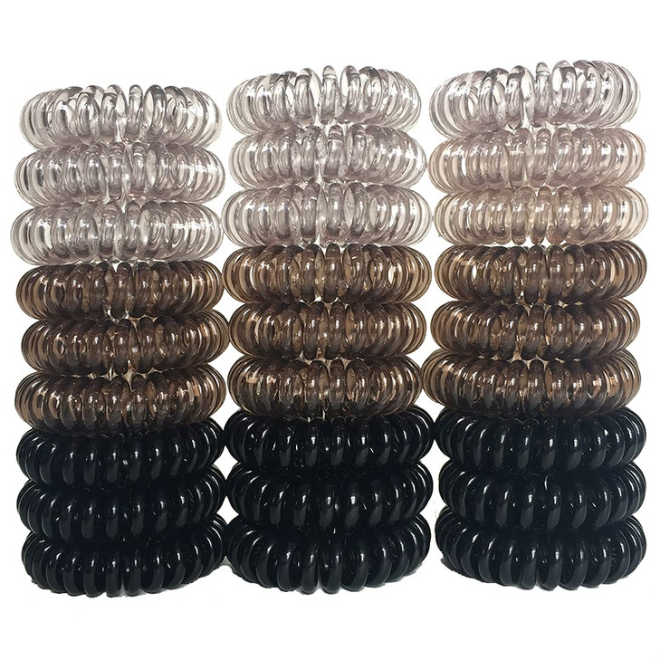 Rn Beauty Ombre Color Coil Hair Ties Set 27 Pieces Spiral Traceless Elastic Ponytail Holders Waterproof Coil Hair Bands And Accessories