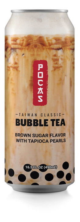 Pocas Bubble Tea With Tapioca Pearls Pack Of 8 16.5 Oz Asian Drinks Refreshing Milk Tea With Boba Pearls Brown Sugar